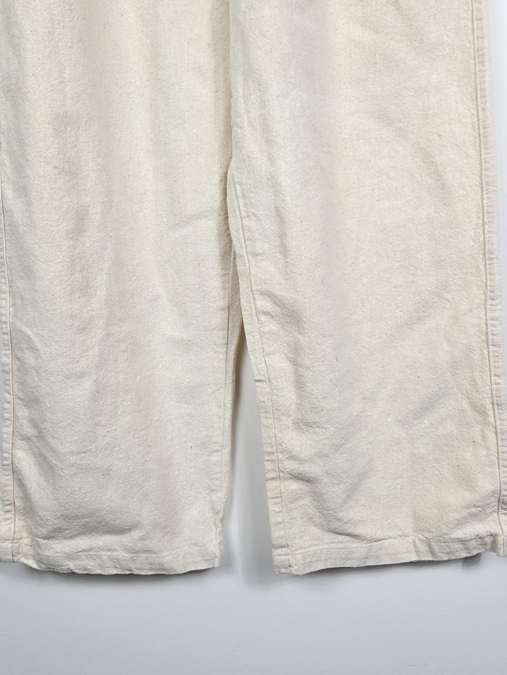 Casual Womens XL Cream Pants Drawstring Wide Leg 100% Cotton Beachy Euro Summer - Picture 6 of 9